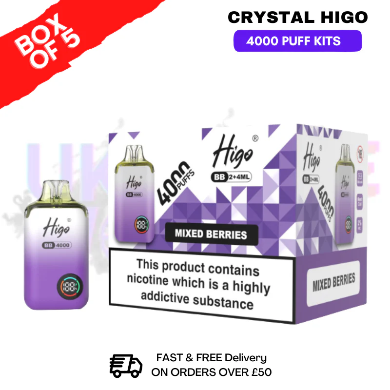 Mixed Berries Crystal Higo 4000 Pod Kits Box Of 5