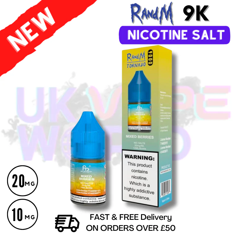 Mixed Berries RandM Tornado 9000 Nic Salt 10ml eLiquid - £1.99