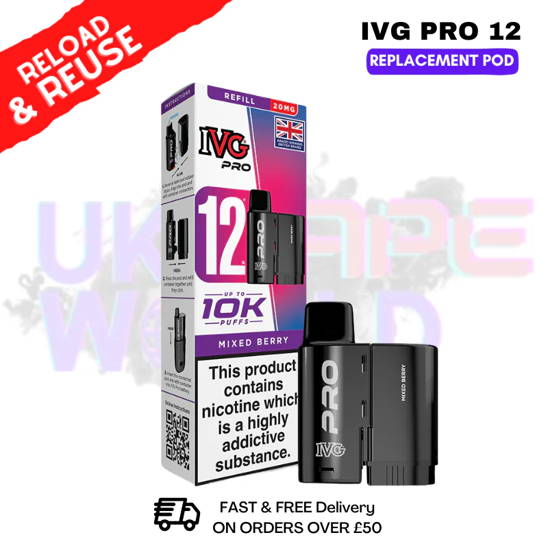 Mixed Berry IVG Pro 12 REFIL Pod Pack