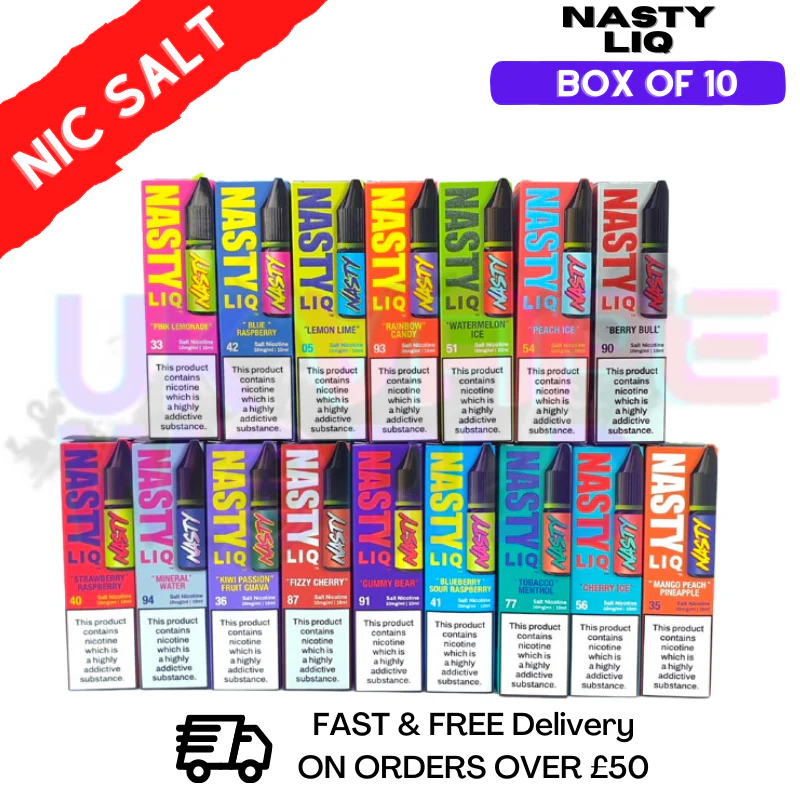 Mixed Flavours - NastyLiq Nic Salt Box Of 10