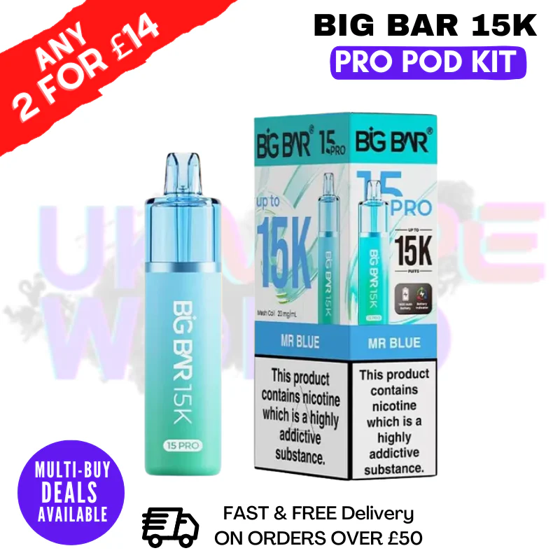 Mr Blue Big Bar 15K Prefilled Pod Kit - £7.89