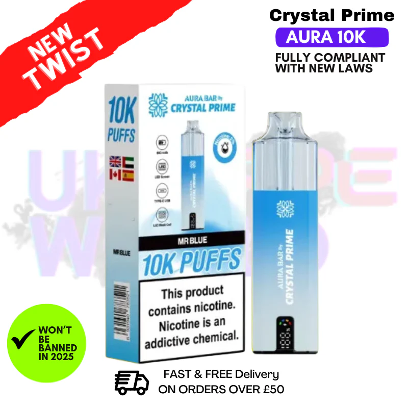 Mr Blue Crystal Prime 10K Puff Pod Kit