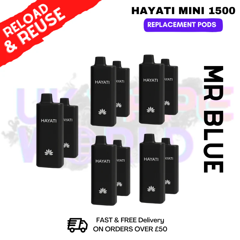 Mr Blue Hayati Mini Ultra 1500+ REPLACEMENT PODS BOX OF 5