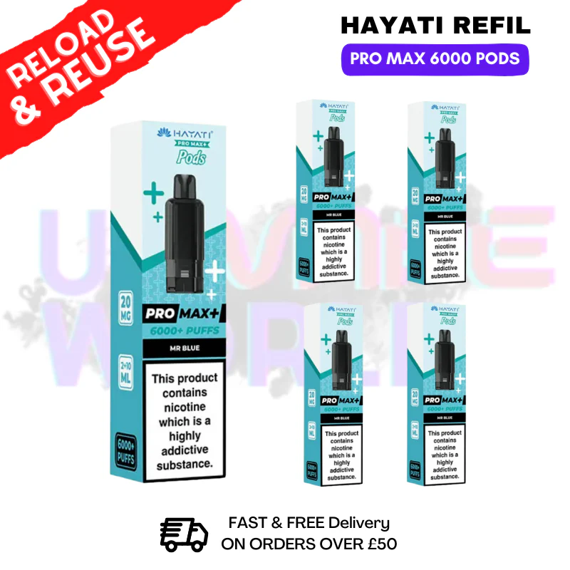 Mr Blue Hayati ProMax 6K Replacement Pods Box Of 5