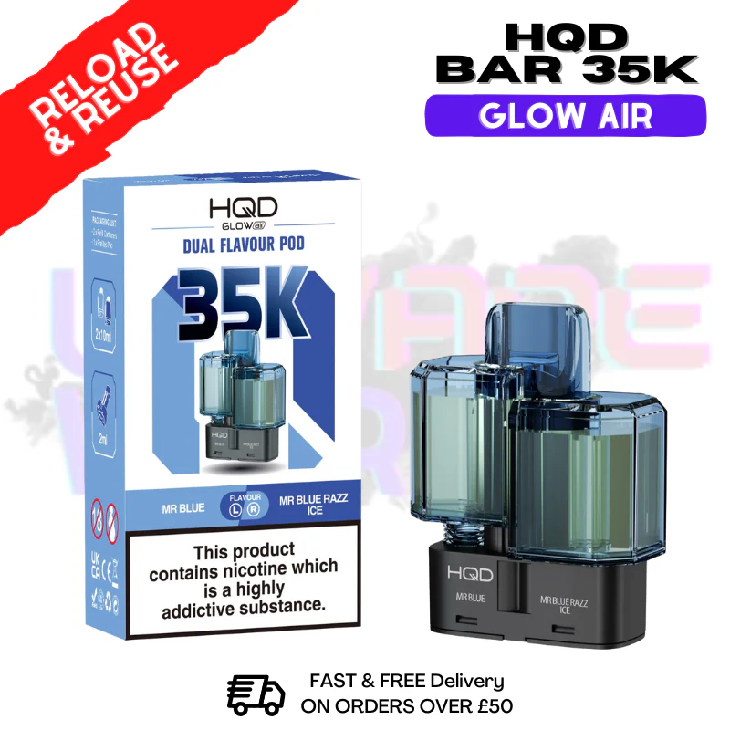 MR Blue HQD 35K Glow Air Replacement Pods
