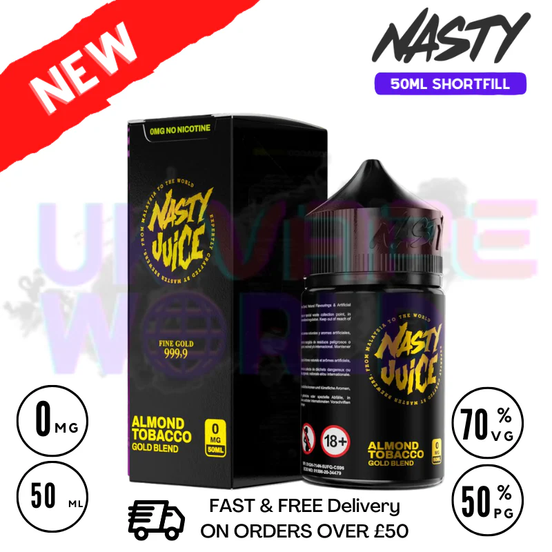 Nasty Juice Asap Almond Tobacco Gold Blend 50ml Shortfill