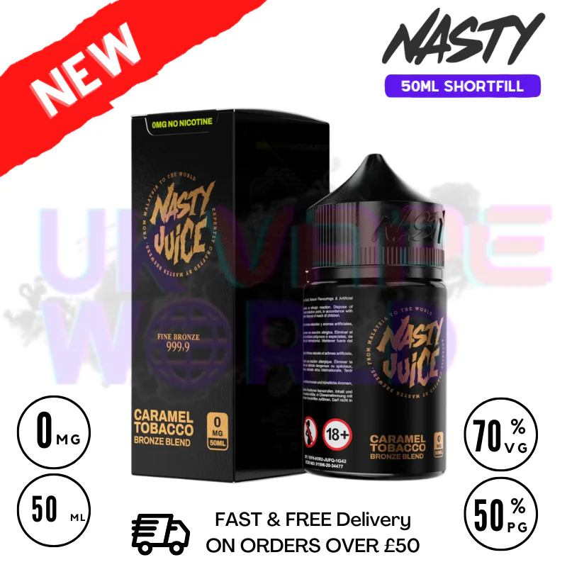 Nasty Juice Asap Caramel Tobacco 50ml Shortfill | Best Price