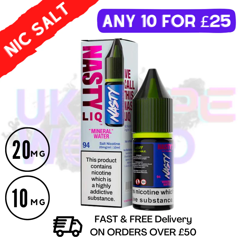 NastyLiq 'Mineral Water' Nic Salt By Nasty Eliquids