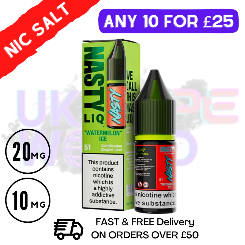 NastyLiq 'Watermelon ICE' Nic Salt By Nasty Eliquids