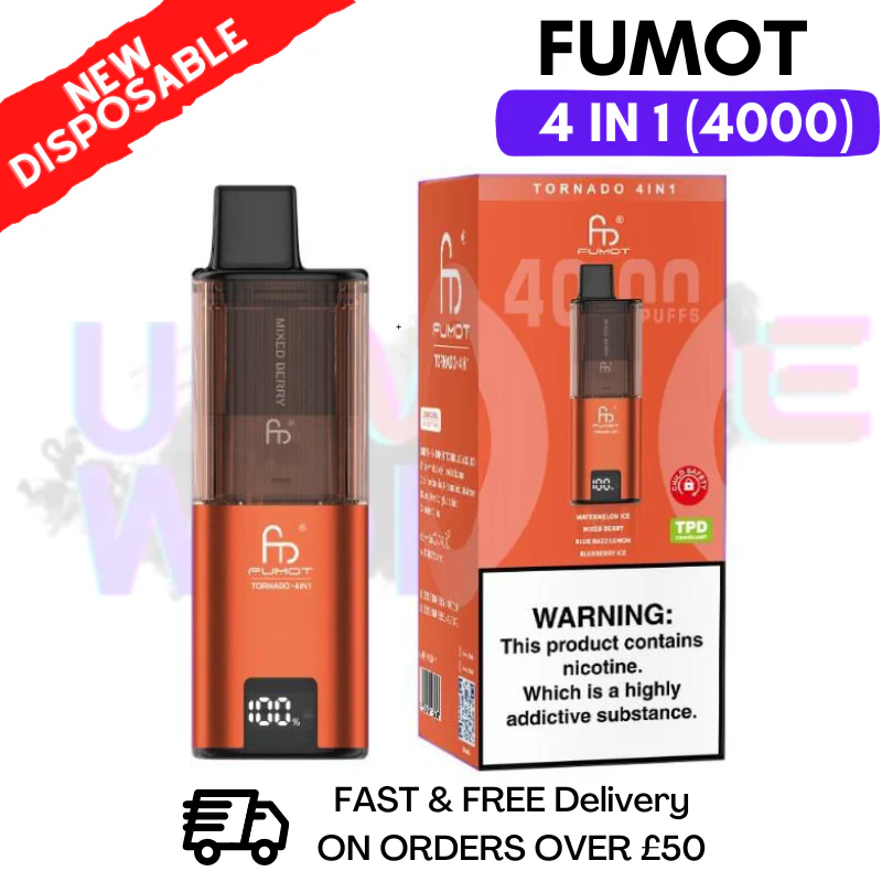Orange Edition Fumot Tornado 4000 Puff Prefilled Vape Kit