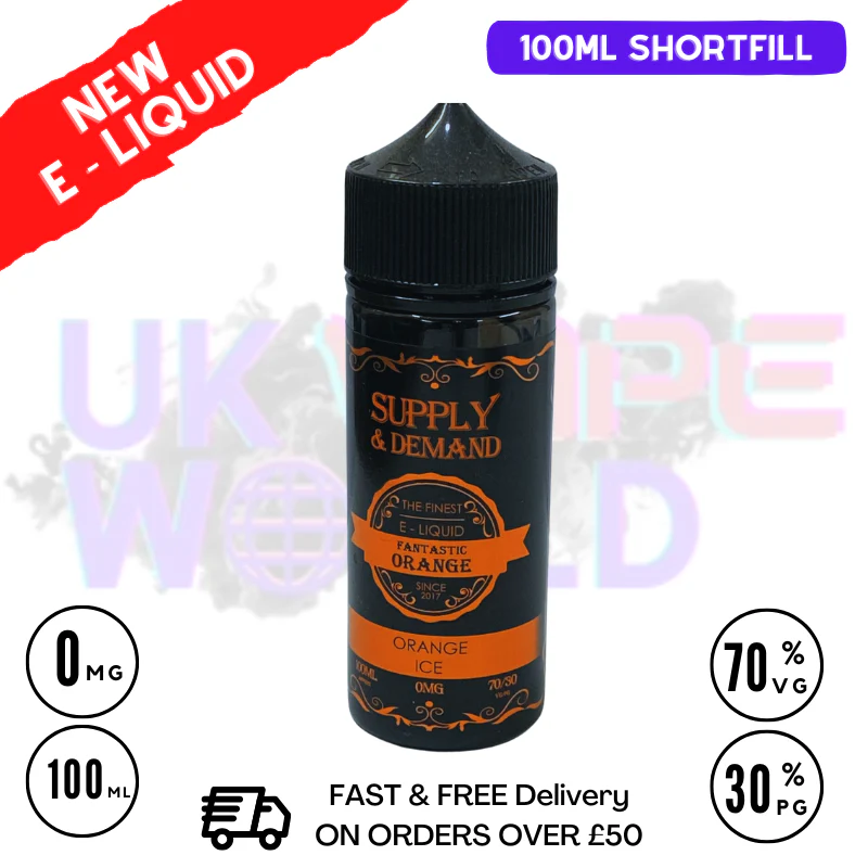 Orange Ice Supply & Demand 100ml Shortfill Eliquid