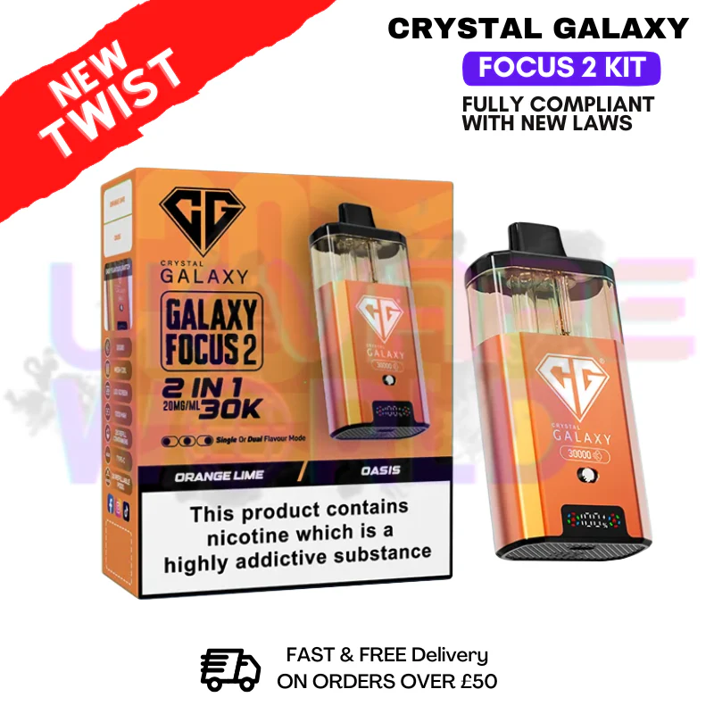Orange Lime Crystal Galaxy 30K Focus 2 Puff Kit