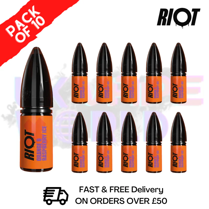 Orange & Raspberry Ice Riot X Nic Salt Box Of 10