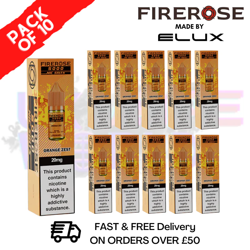 Orange Zest Firerose 5000 Nic Salt Box Of 10