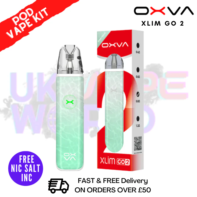 Oxva Xlim GO 2 Green Ripple Pod Vape Kit - Only £10.99