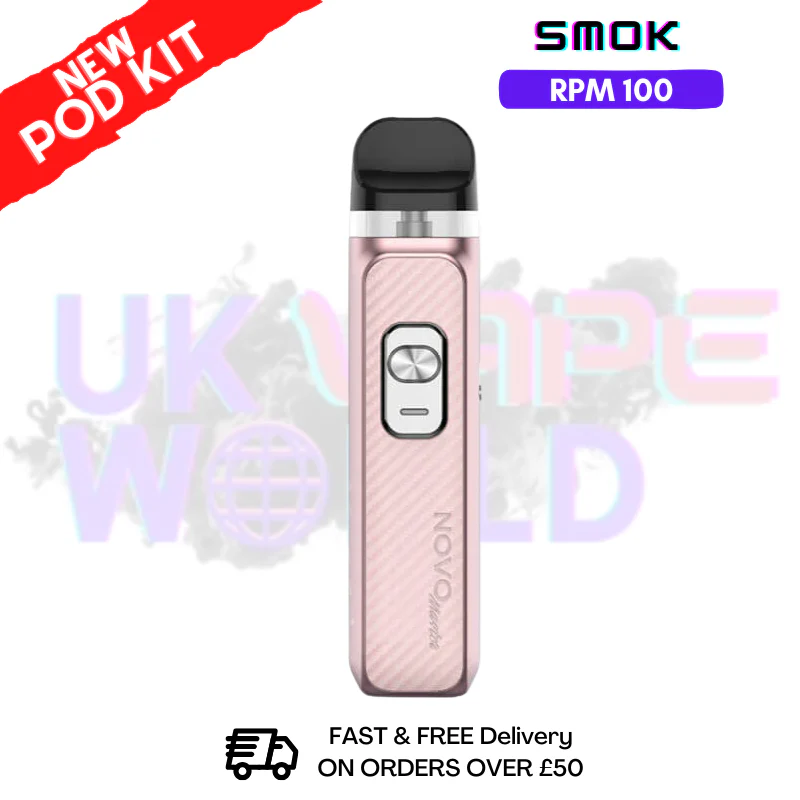 Pale Pink Smok Novo Master 30K Pod Kit + Free Nic Salt (PRICE £12.99)