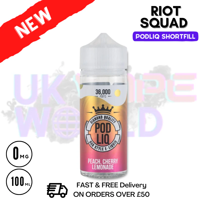 Peach Cherry Lemonade Riot Squad Pod Liq 80ML Eliquid