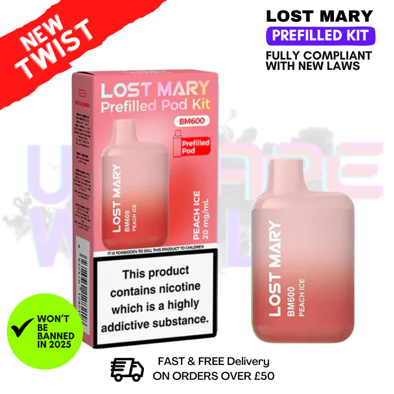 Peach ICE Lost Mary BM600 Prefilled Pod Kit