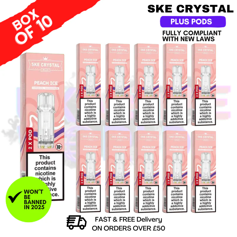 Peach Ice SKE Crystal Plus Prefilled Pod Box Of 10