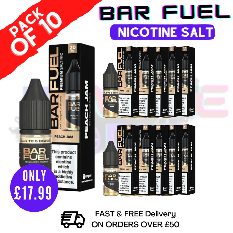 Peach Jam Bar Fuel Nic Salt BOX OF 10