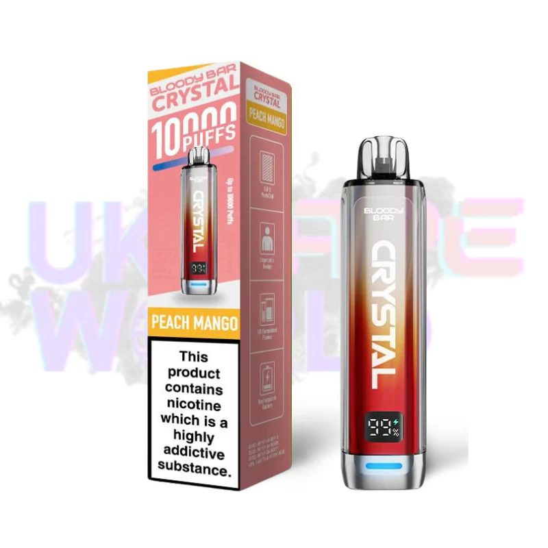 Peach Mango Bloody Bar Crystal 10K Puff Box Of 10 - Image 2