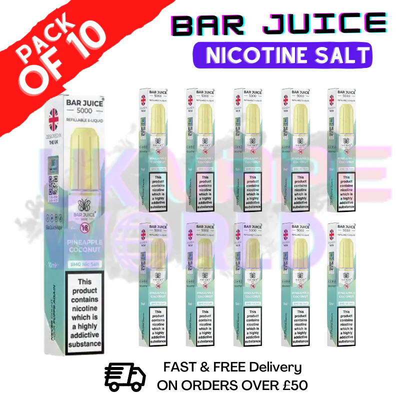 Pineapple Coconut Bar Juice 5000 Nic Salt | Box of 10 | ONLY £13.99