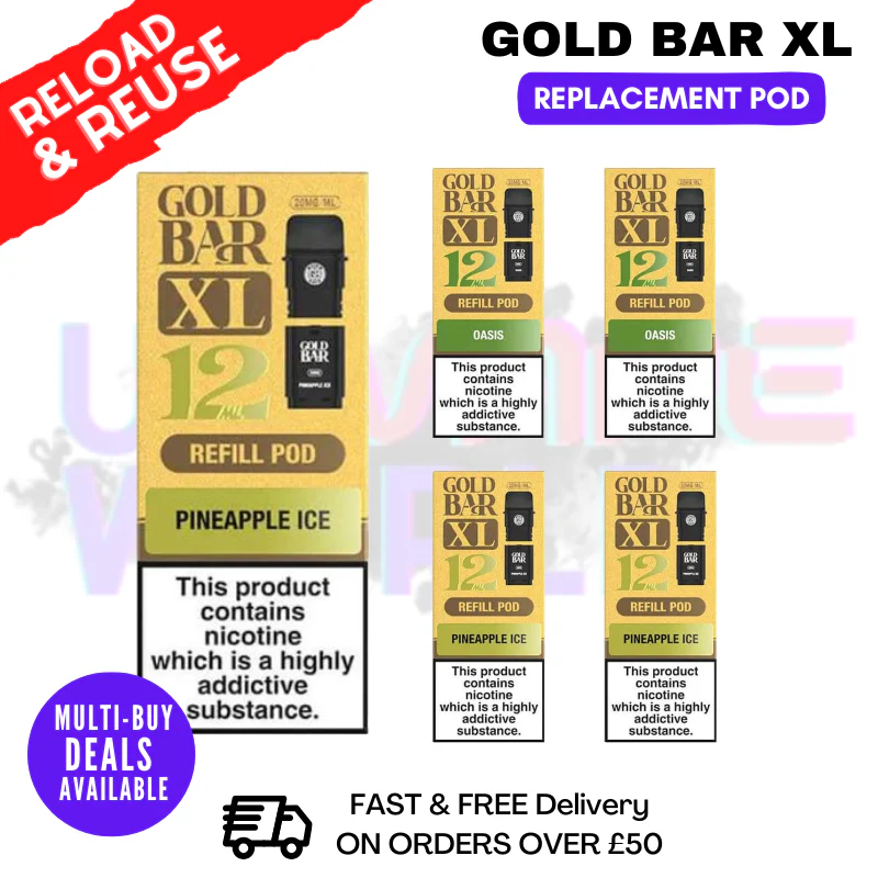 Pineapple Ice Gold Bar XL REFIL Pods Box Of 5