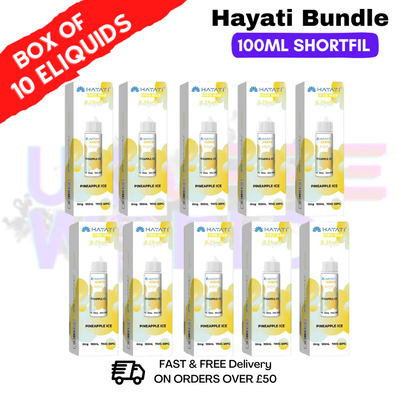 Pineapple ICE Hayati 100ML Box Of 10 + Free NicShots