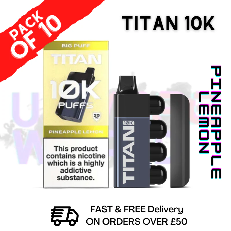 Pineapple Lemon Titan 10K Prefilled Vape Kit Pack Of 10