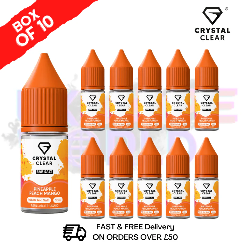Pineapple Peach Mango Crystal Clear Nic Salt Box Of 10 - Only £17.99