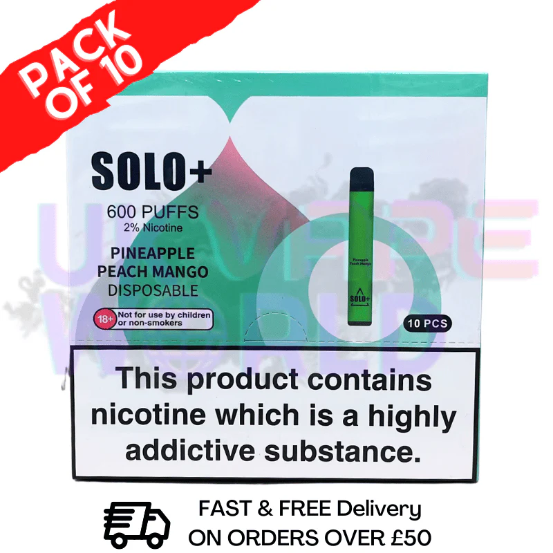 Pineapple Peach Mango Solo 600puff Bar Box Of 10