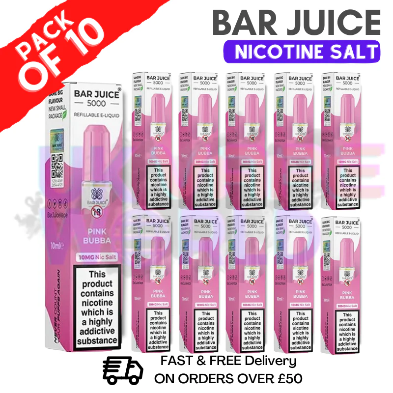 Pink Bubba Bar Juice 5000 Nic Salt | Box of 10 | ONLY £13.99