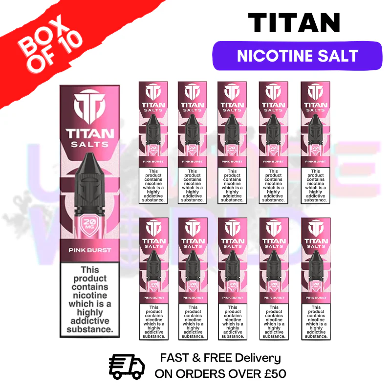Pink Burst Titan 10ml Nic Salt BOX OF 10