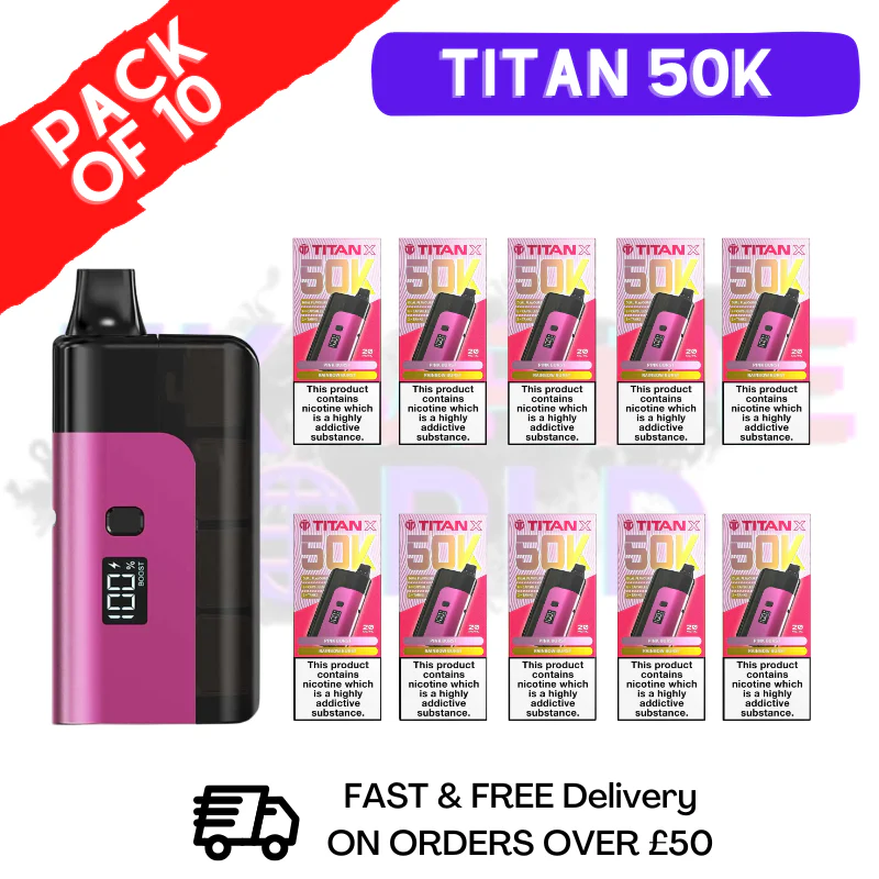 Pink Burst Titan X 50000 Puff Pod Kit Box Of 10