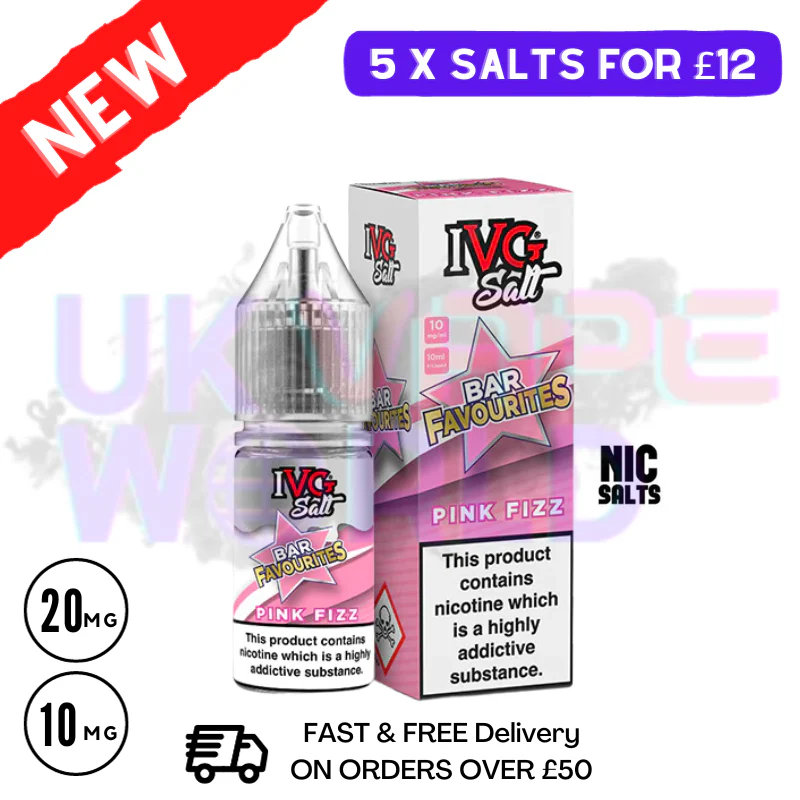 Pink Fizz IVG "Bar Favourites" Salt 10ml Nic Eliquid