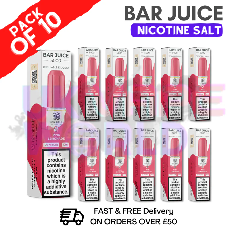 Pink Lemonade Bar Juice 5000 Nic Salt | Box of 10 | ONLY £13.99