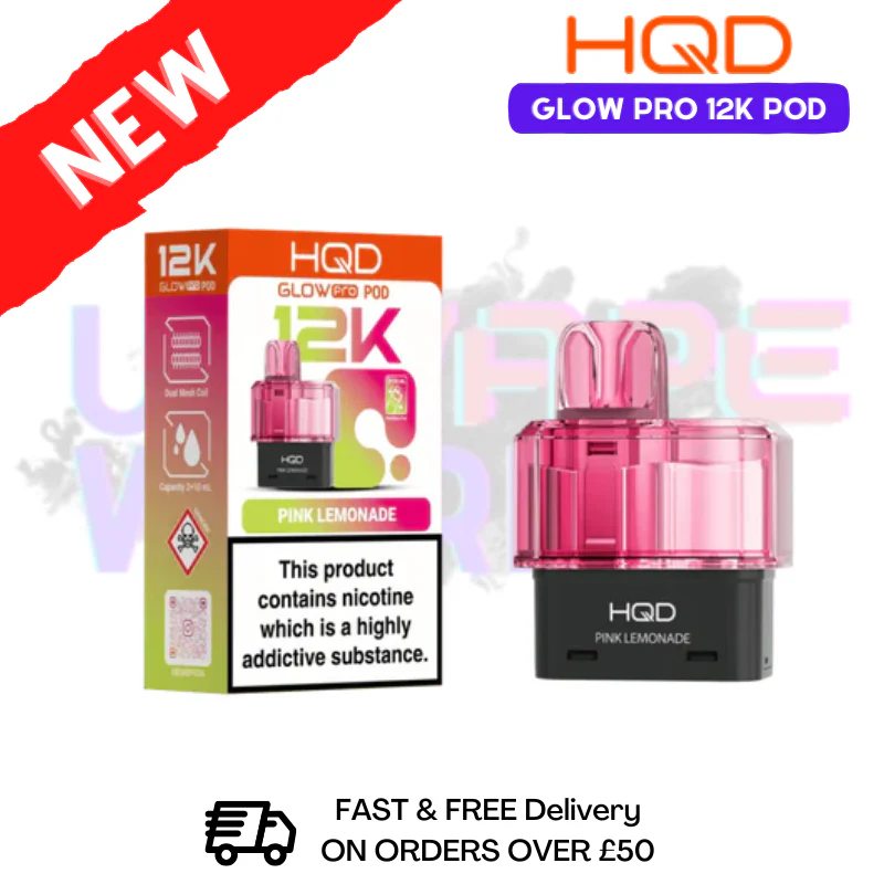 Pink Lemonade HQD Glow Pro 12K Puff Replacement Pods