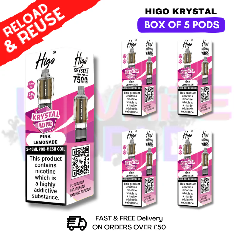 Pink Lemonade Krystal Higo Max Replacement Pods BOX OF 5
