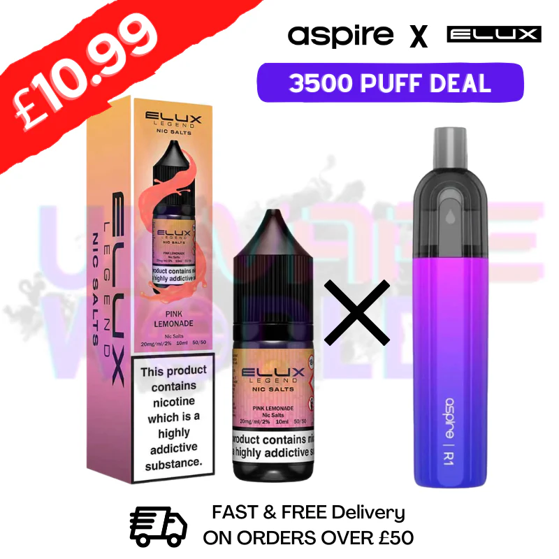 Pink Lemonade ELUX LEGEND Salt 3500puff x Aspire Disposble Kit