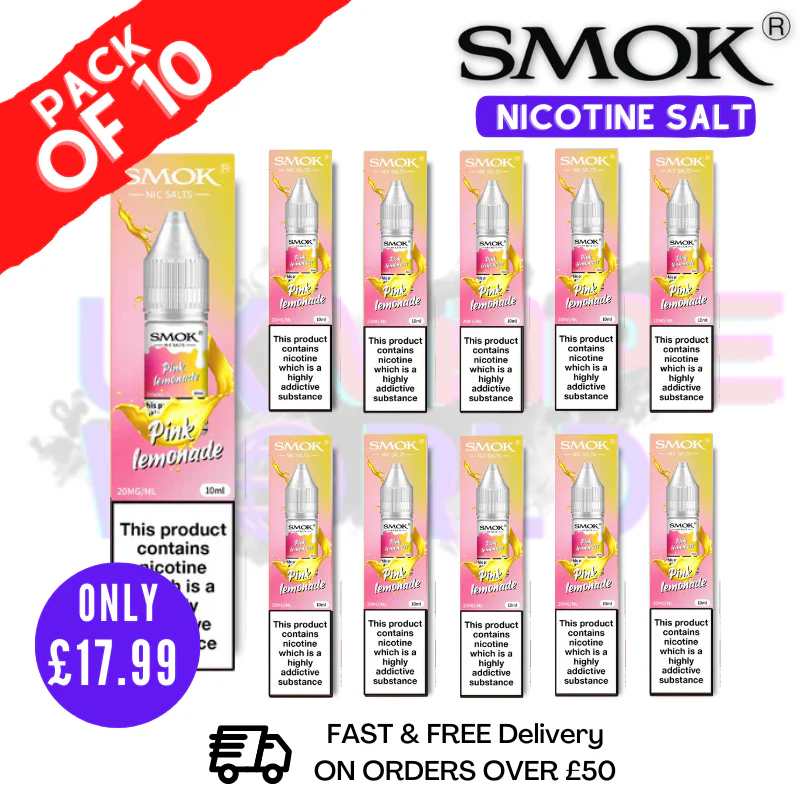 Pink Lemonade Smok Nic Salt E Liquid BOX OF 10