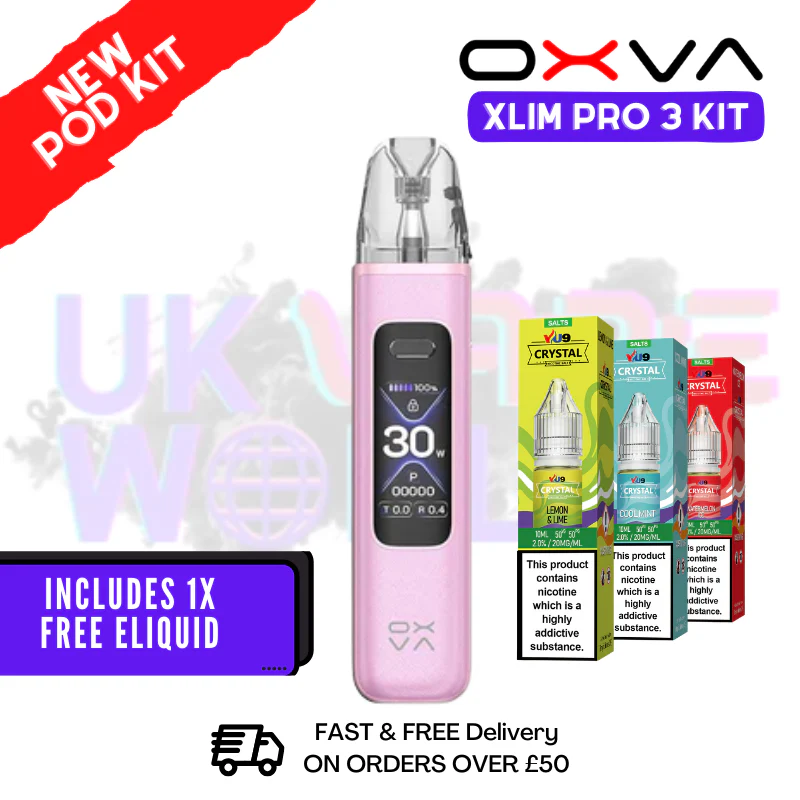 Pink Silk Oxva Xlim Pro 3 Pod Kit + Free Nic Salt
