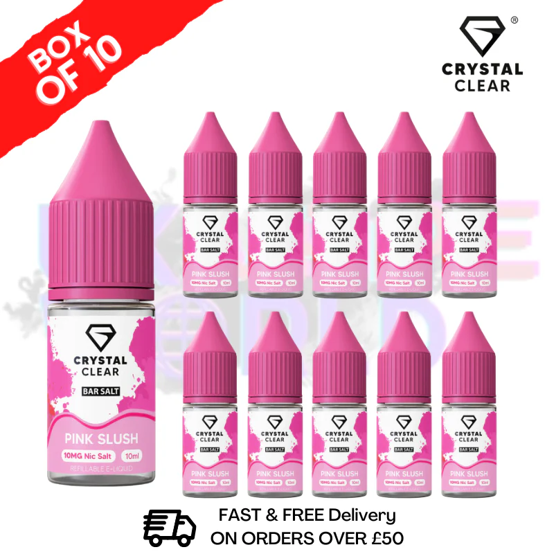 Pink Slush Crystal Clear Nic Salt Box Of 10 - Only £17.99