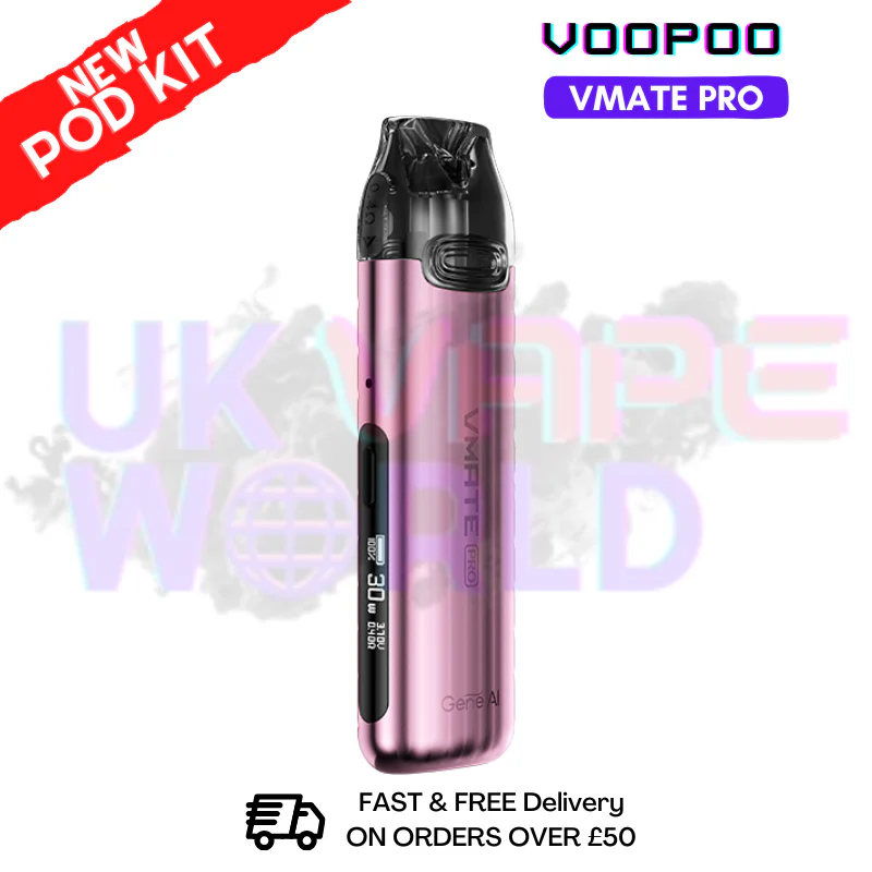 Pink Voopoo Vmate Pro 25W Pod Kit - Free NicSalt