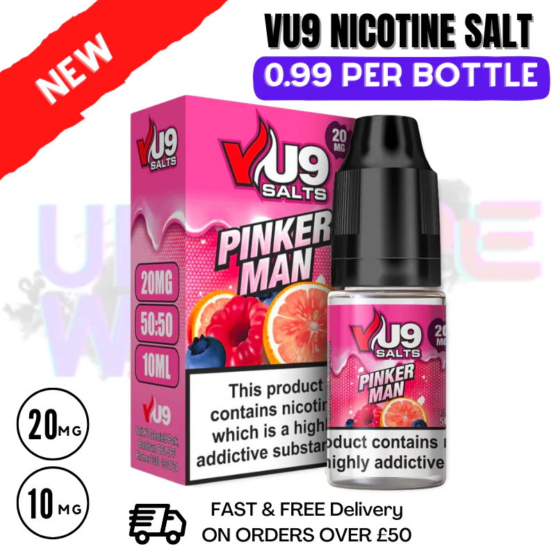 PinkerMan Nic Salt 10ml Nicotine E Juice by VU9 - 99p Eliquid
