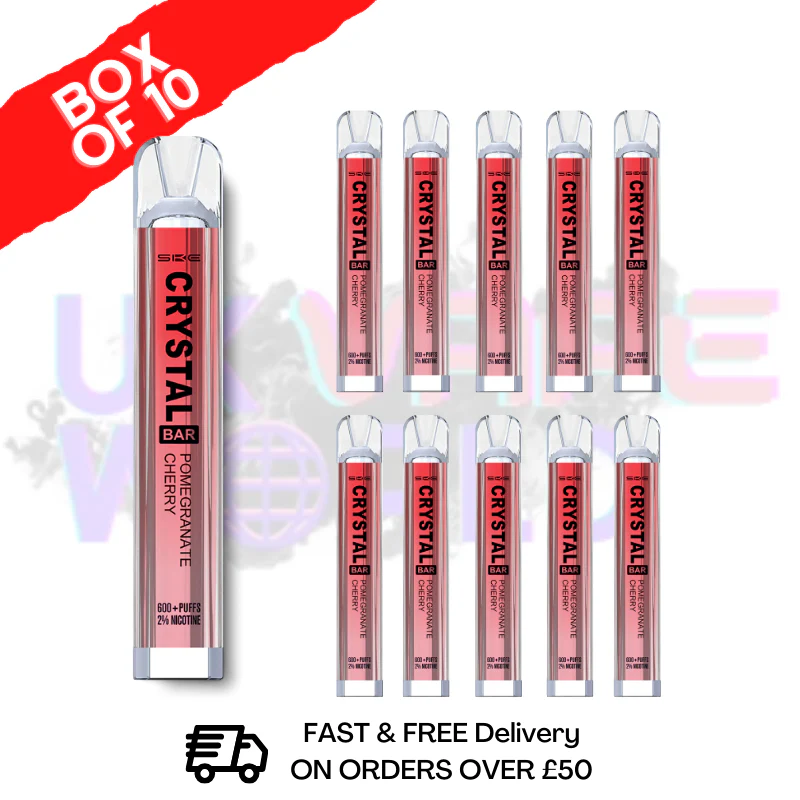 Pomegranate Cherry Crystal Bar Puffs 600 SKE Box Of 10