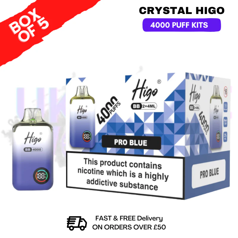 Pro Blue Crystal Higo 4000 Pod Kits Box Of 5