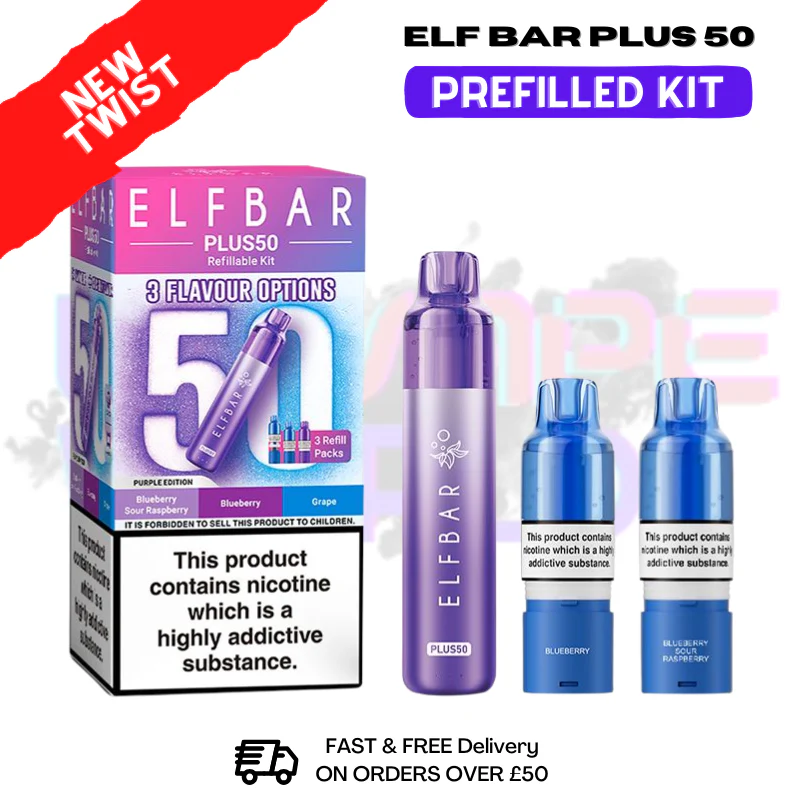 Purple Edition Elf Bar 50K Puff Plus Kit - Only £9.98