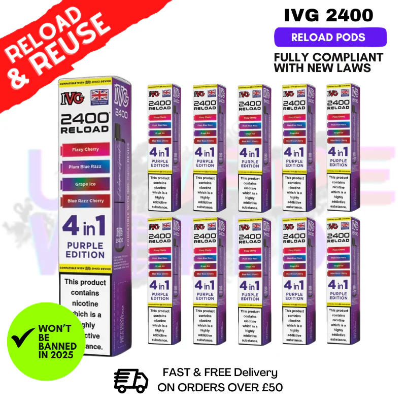 Purple Edition IVG 2400 RELOAD Pods - Box Of 10