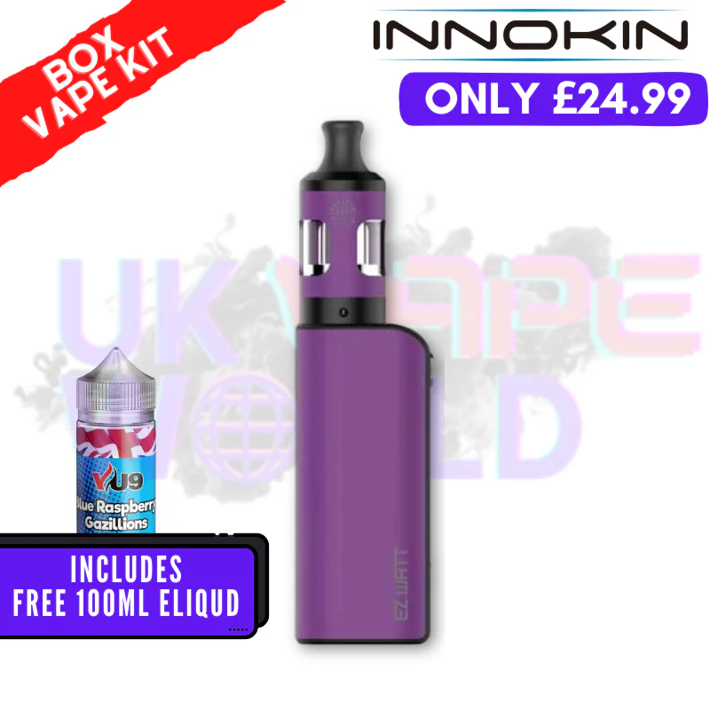 Purple Innokin Ez Watt Starter Kit + Free 100ML Liquid - ONLY £24.99