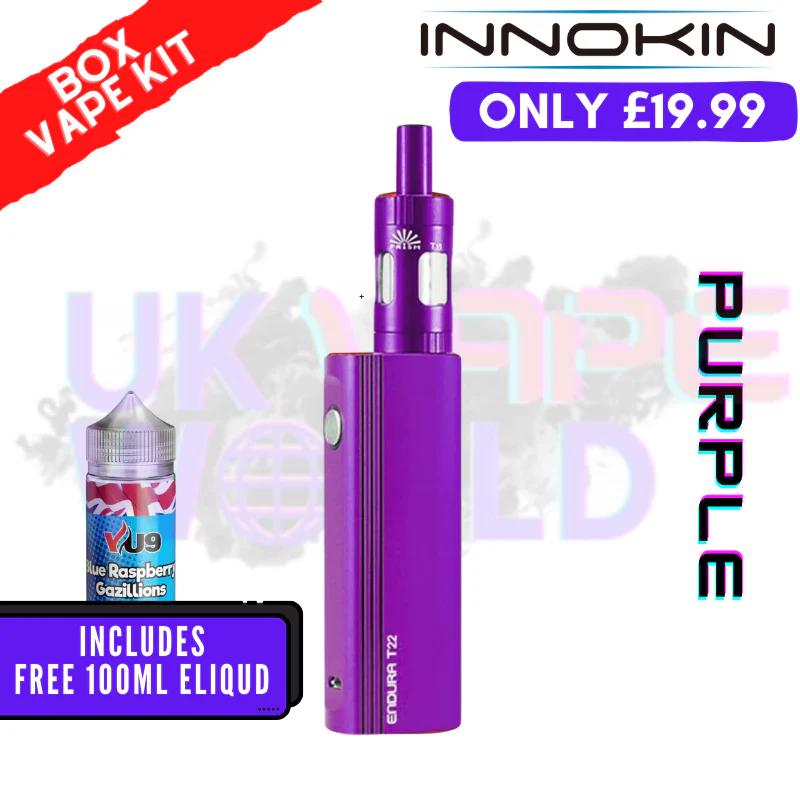 Purple Innokin T22E Vape Kit + Free 100ML Liquid - ONLY £19.99